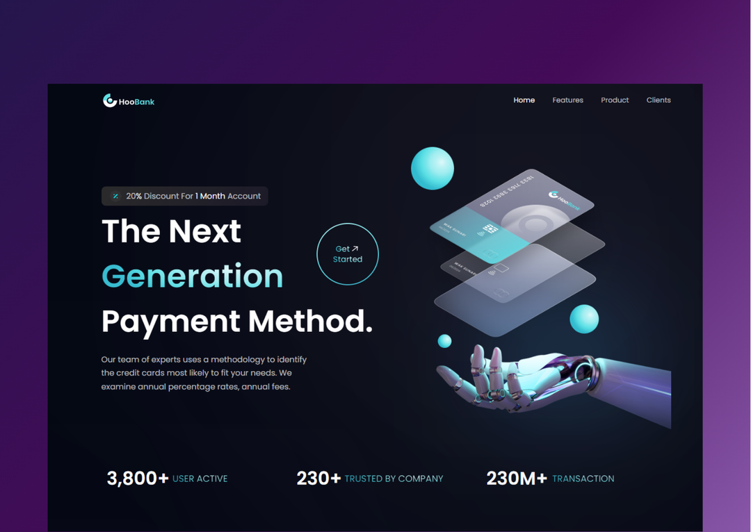 Modern landing page